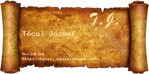 Técsi József névjegykártya
